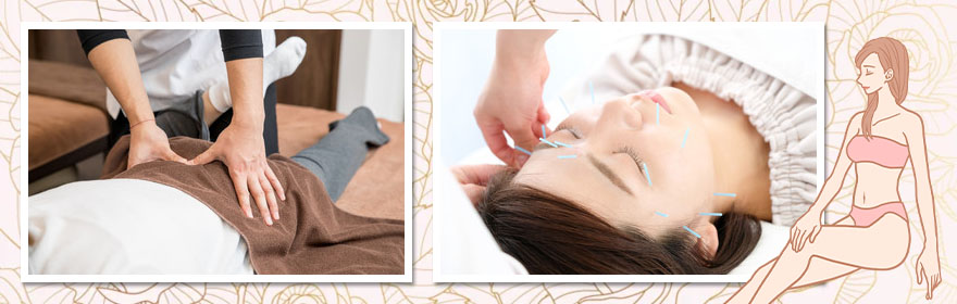 整体や美容鍼でケアを受ける